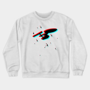 Retro 3D Glasses Style - Star Trek ship Crewneck Sweatshirt